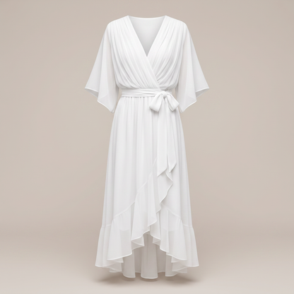 ANWEN V-NECK MIDI DRESS