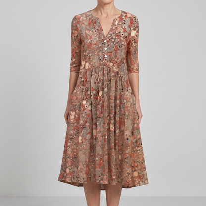LIORA LUXE V-NECK DRESS