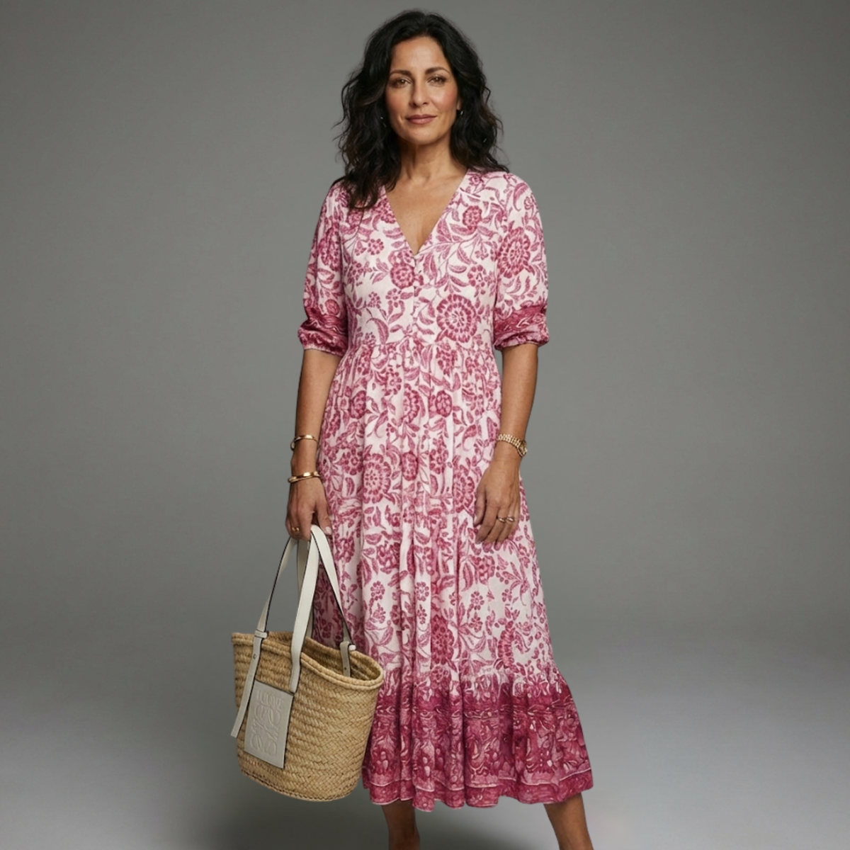 FLORENCE CASUAL V-NECK DRESS