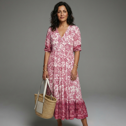 FLORENCE CASUAL V-NECK DRESS