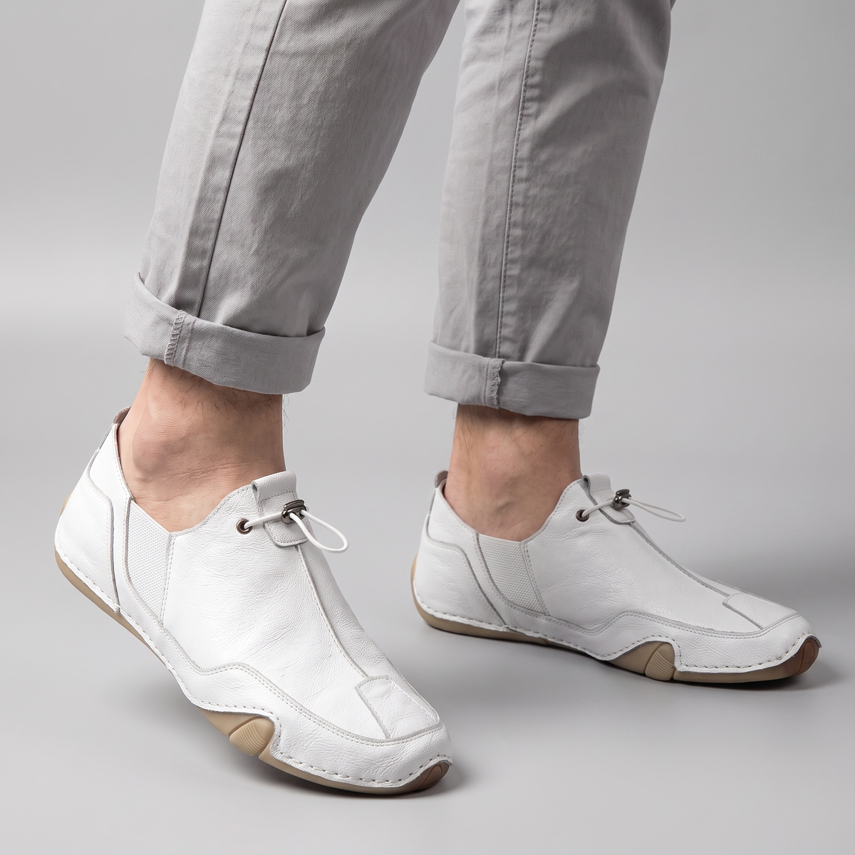LORENZO GENUINE LEATHER SLIP-ONS