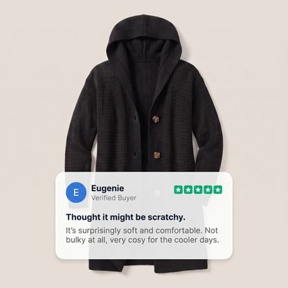 WARM ESSENTIAL HOODED CARDIGAN