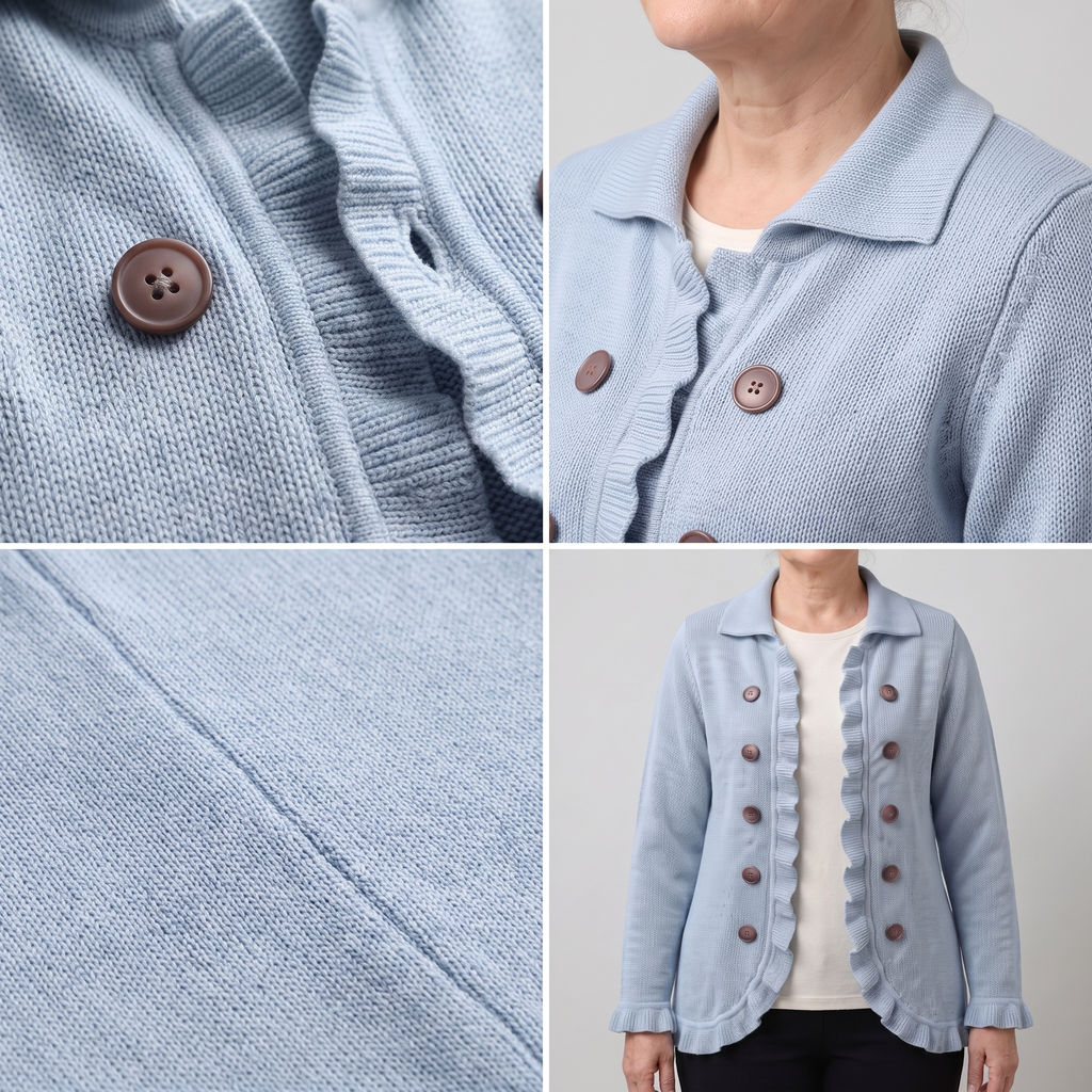 GRACEFUL RUFFLE DETAIL CARDIGAN