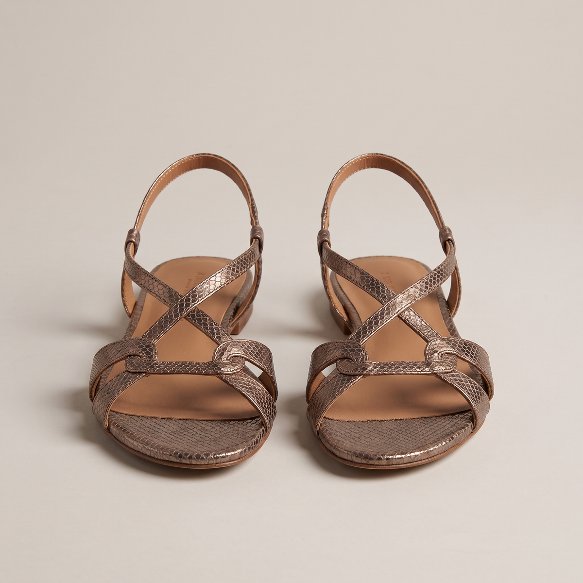 ELEGANT SNAKE EFFECT COMFORT SANDALS