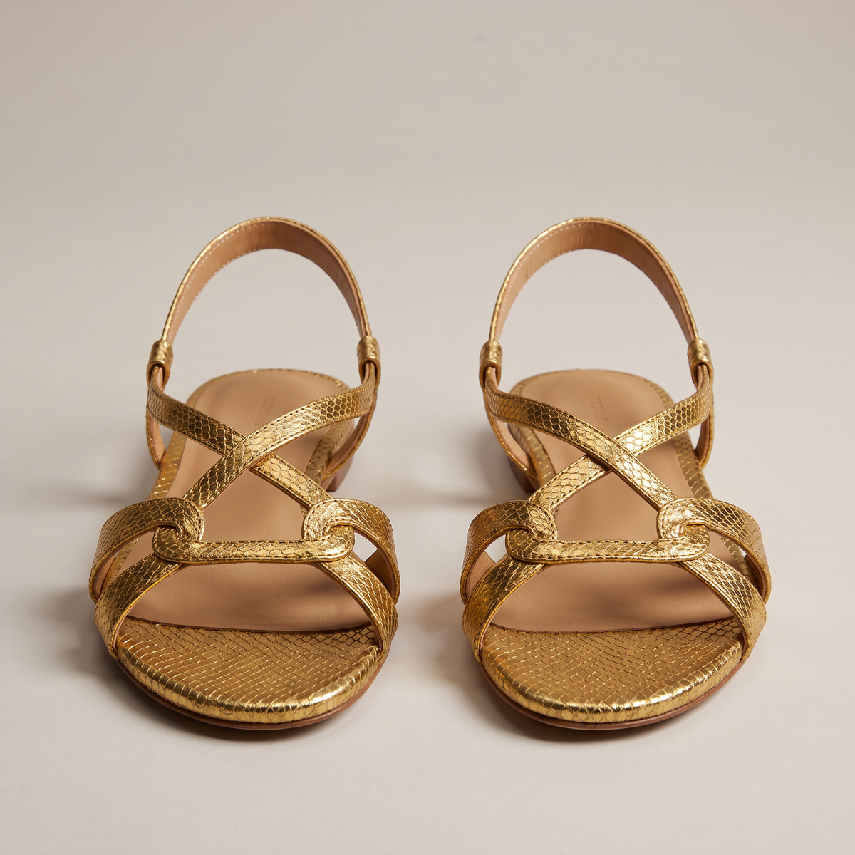 ELEGANT SNAKE EFFECT COMFORT SANDALS