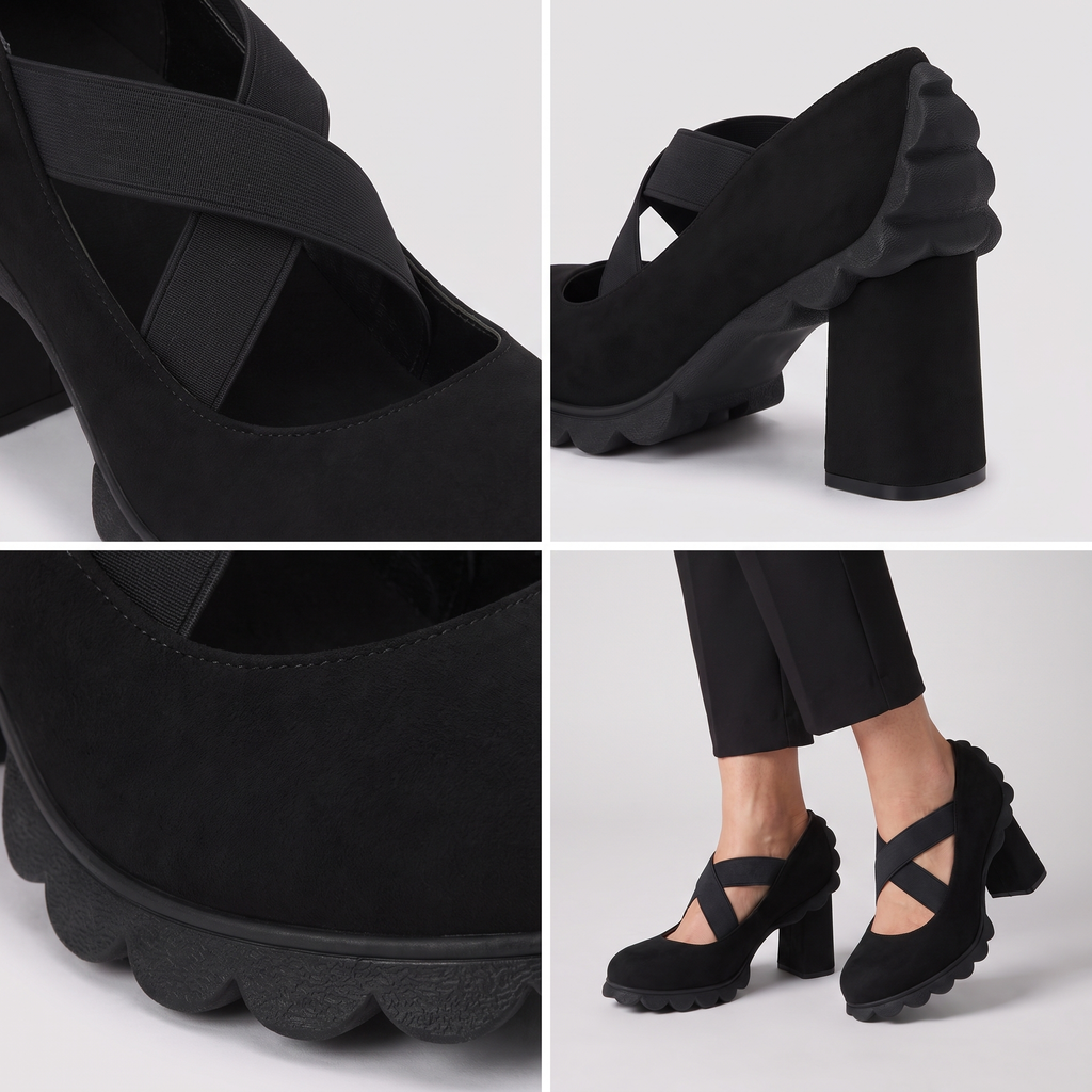 ELEGANT COMFORT BLOCK HEEL SHOES