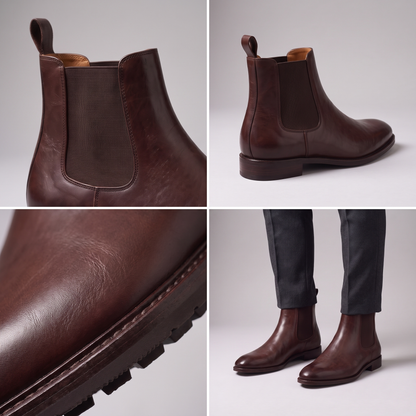 POLISHED LEATHER CHELSEA BOOTS