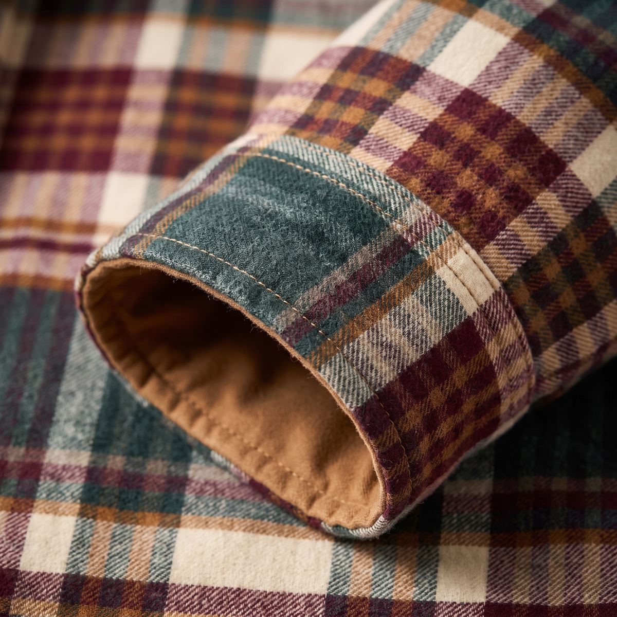 CORDED CHECK HOODED JACKET