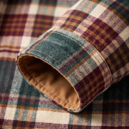 CORDED CHECK HOODED JACKET