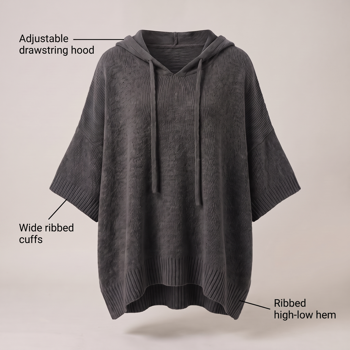 SOFT DRAPE HOODED JUMPER