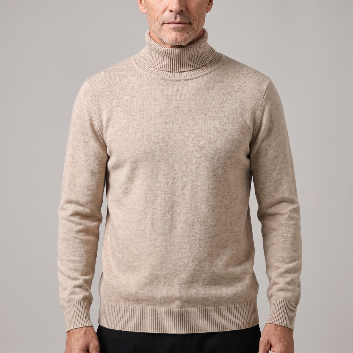 ELEGANT CASHMERE ROLL NECK KNIT
