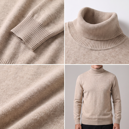 ELEGANT CASHMERE ROLL NECK KNIT