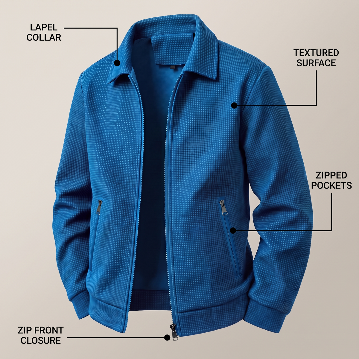 HARBOUR TEXTURED ZIP JACKET