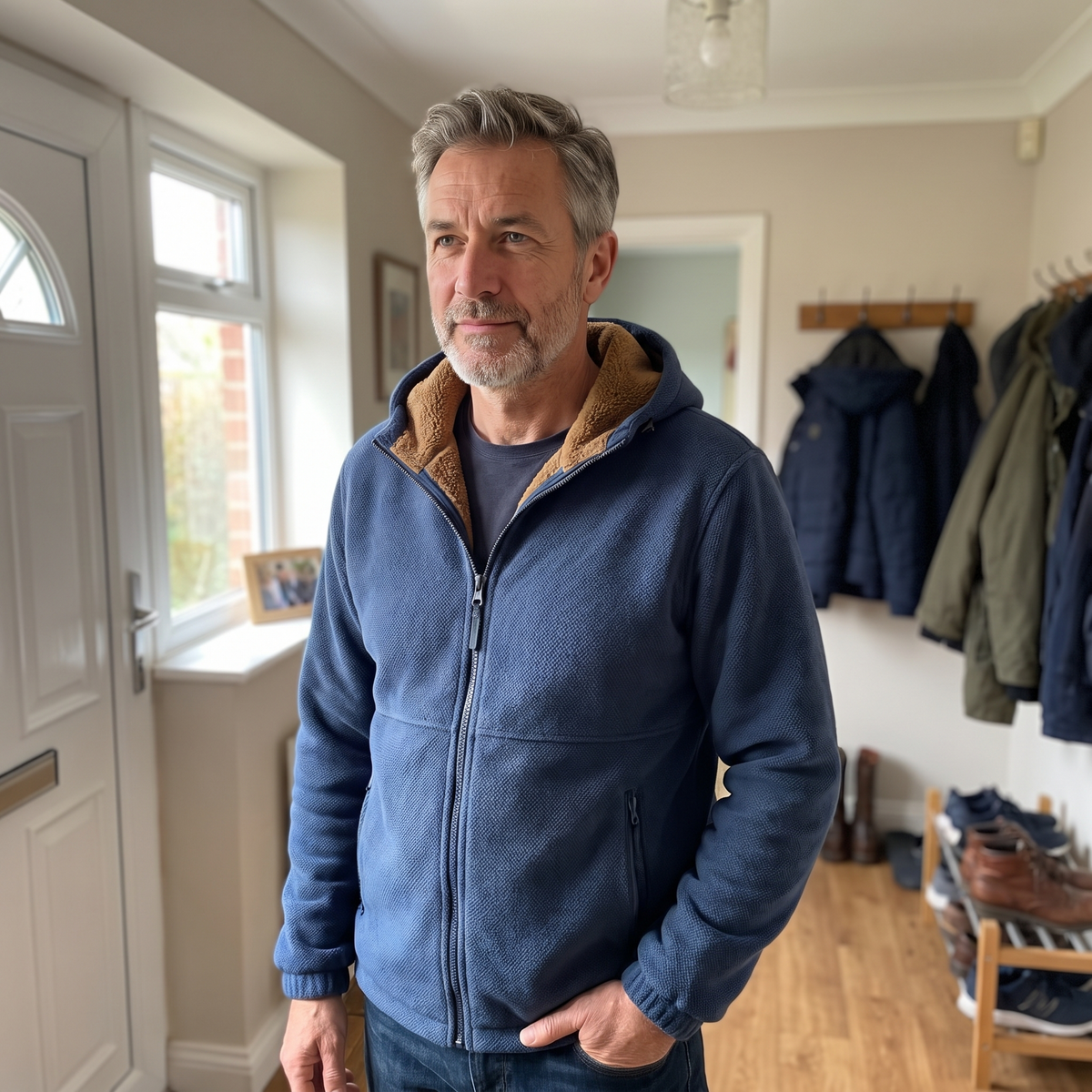 SHERPA LINED FLEECE HOODED JACKET