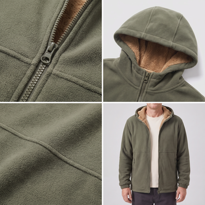 SHERPA LINED FLEECE HOODED JACKET