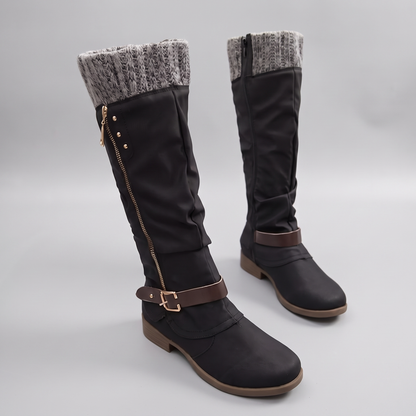 COSY KNIT TOP KNEE HIGH BOOTS