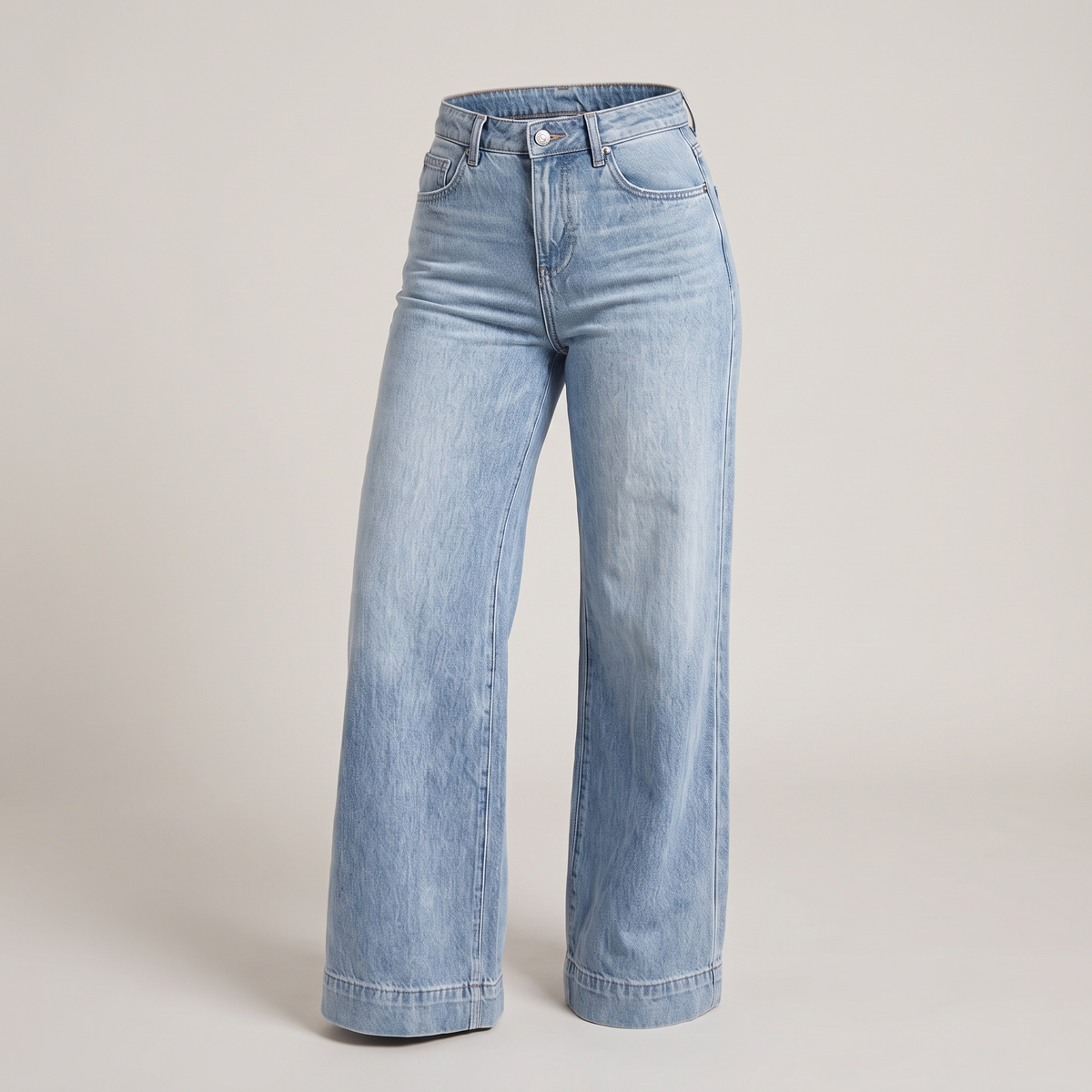 CLASSIC WIDE LEG DENIM TROUSERS