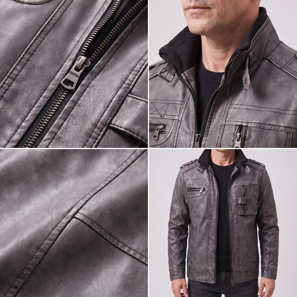 RUGGED UTILITY LEATHER JACKET