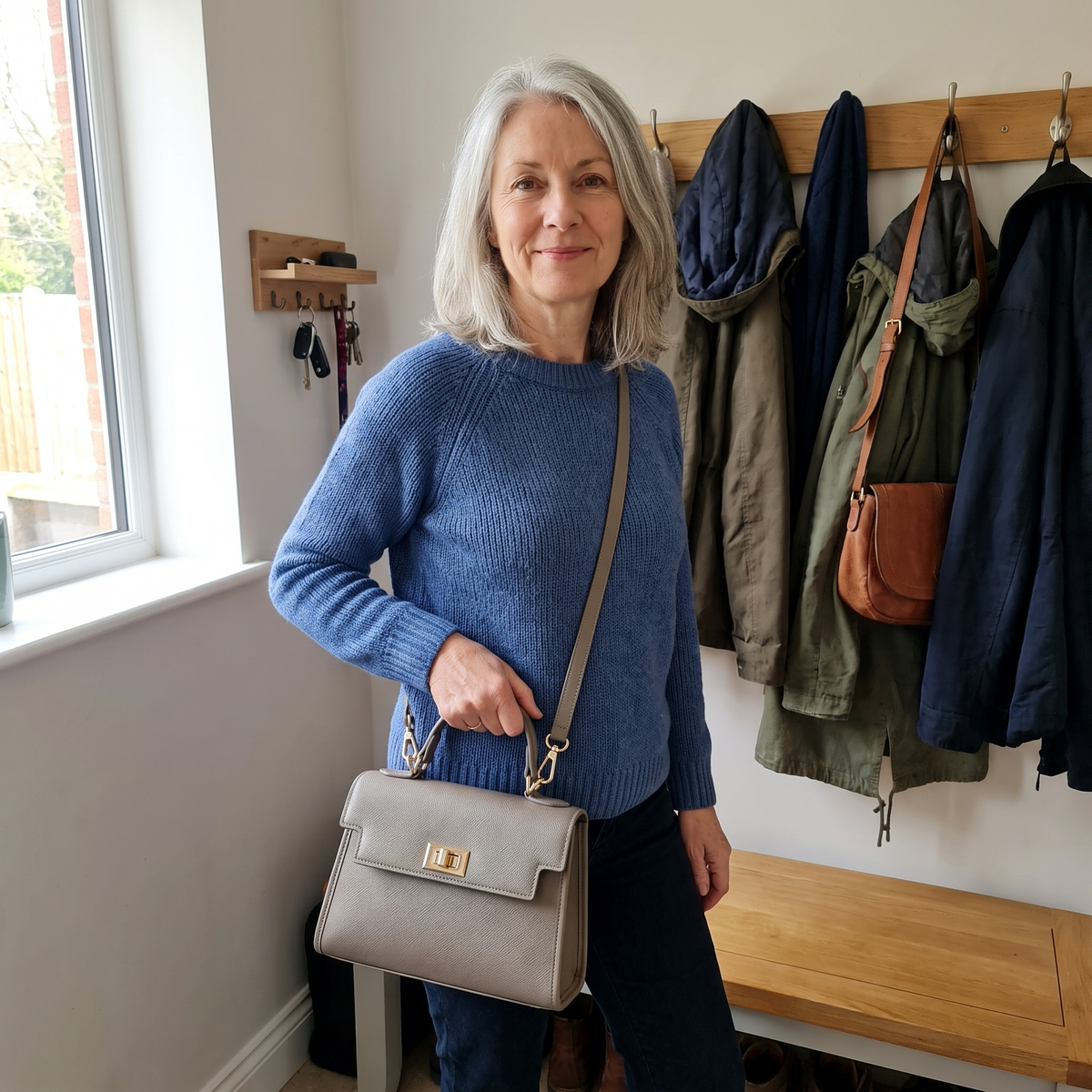 CLASSIC STRUCTURED LEATHER HANDBAG