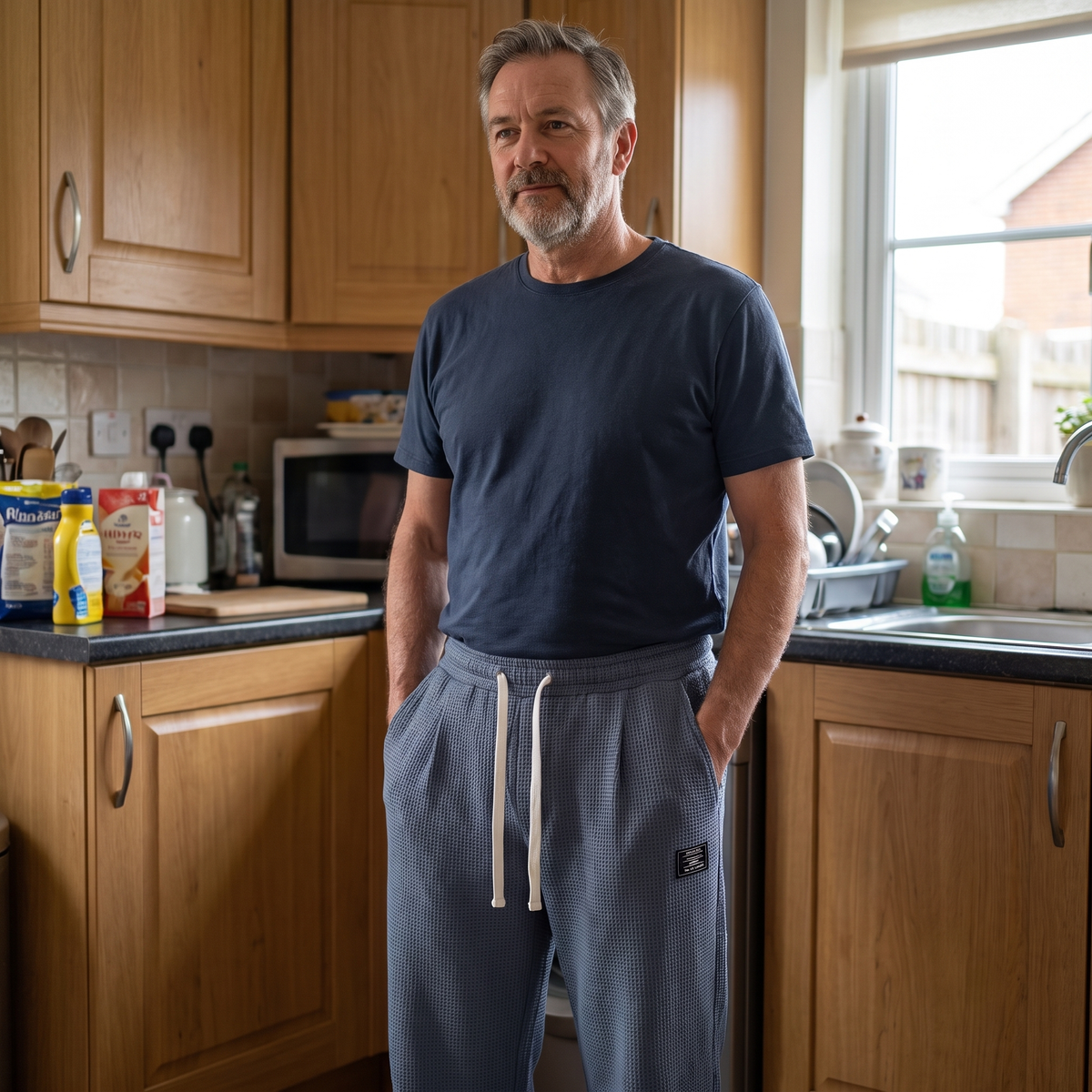 TEXTURED RELAXED FIT TROUSERS