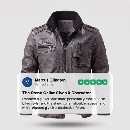 RUGGED UTILITY LEATHER JACKET