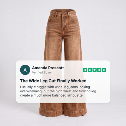 CLASSIC WIDE LEG DENIM TROUSERS