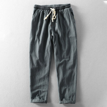 RELAXED LINEN BLEND TROUSERS