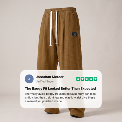 TEXTURED RELAXED FIT TROUSERS