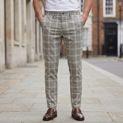 CHESTERFIELD SLIM-FIT CHECKED TROUSERS