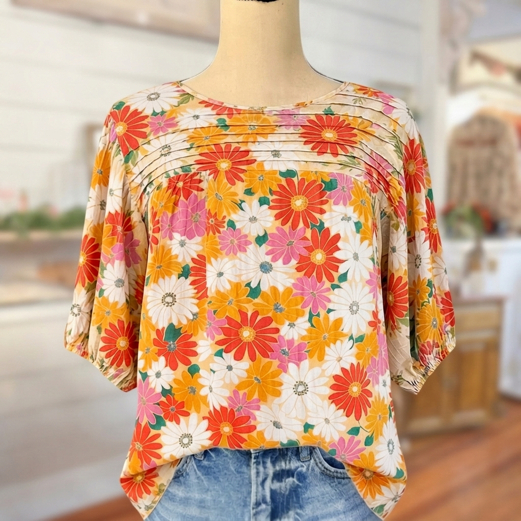 CELANDINE PLEATED DETAIL BLOUSE