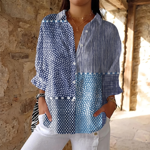MIREWICK PATCHWORK BUTTON BLOUSE