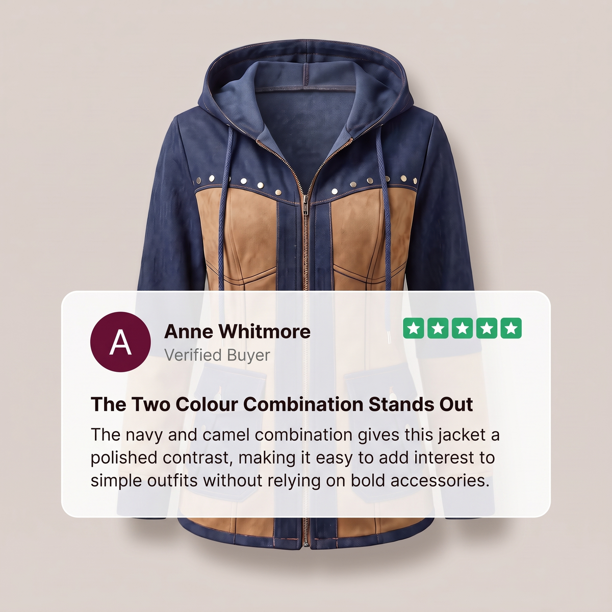 CONTRAST PANEL HOODED JACKET