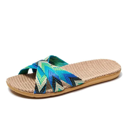 CELESTE SOFT LINEN SLIP-ONS