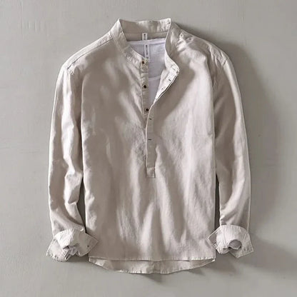 CALLUM LINEN MANDARIN SHIRT