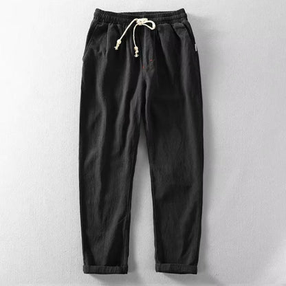 RELAXED LINEN BLEND TROUSERS