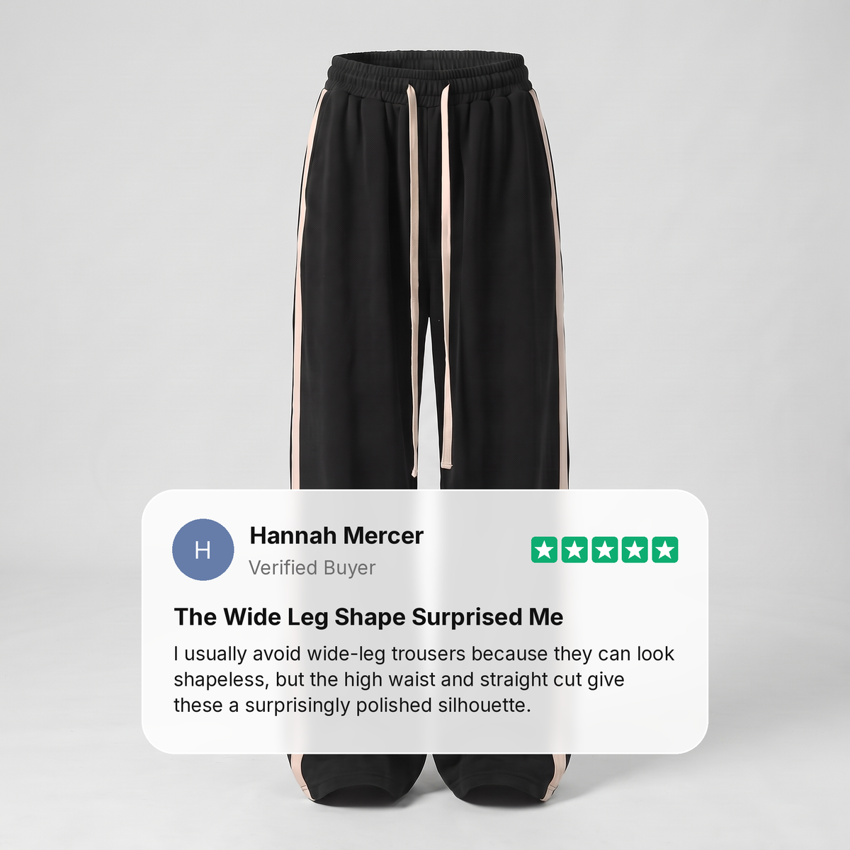 RELAXED WIDE LEG TRACK TROUSERS