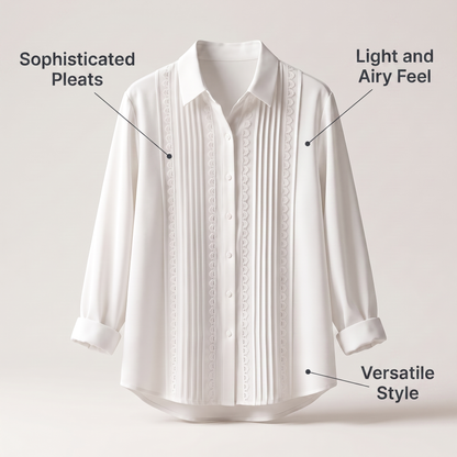 AMELIA PLEATED LACE TOP