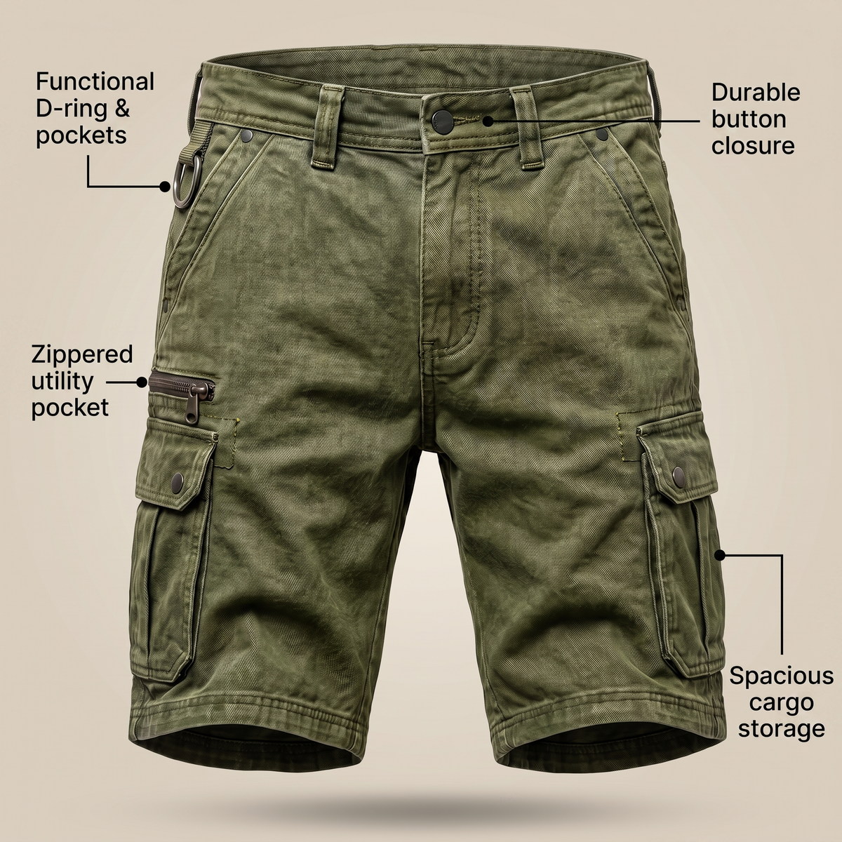BRAMSHAW POCKET DENIM SHORTS
