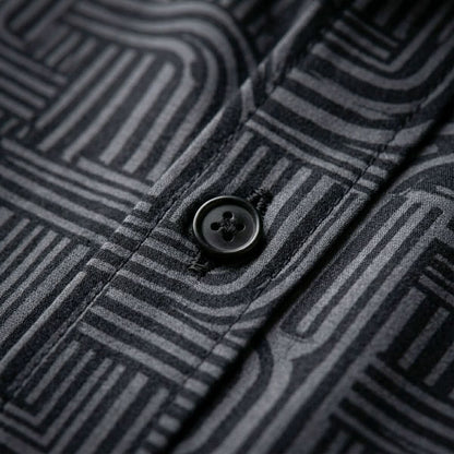 ASHFORD BLACK MAZE PATTERN SHIRT
