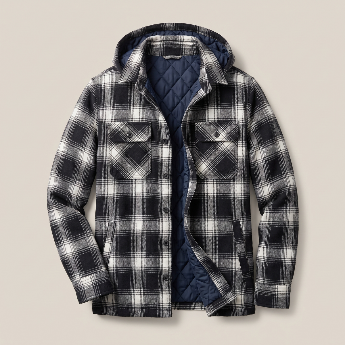 HARRY JACKET FLANNEL WITH REMOVABLE HOOD