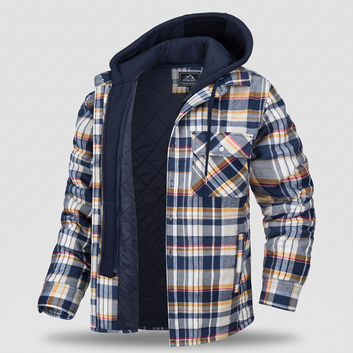 HARRY JACKET FLANNEL WITH REMOVABLE HOOD