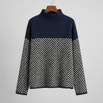 LILA HERRINGBONE KNIT SWEATER
