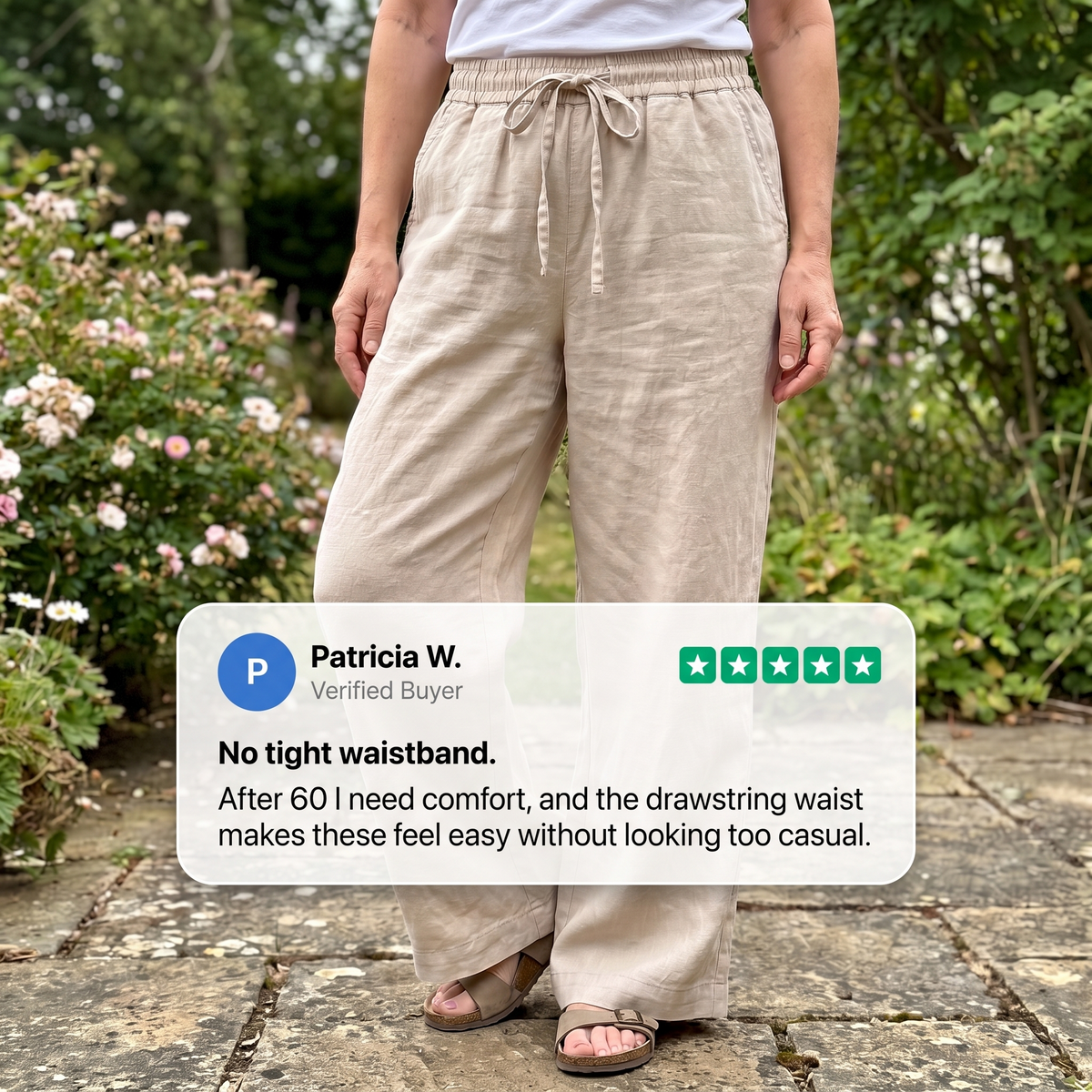 AVELINE DRAWSTRING LINEN TROUSERS