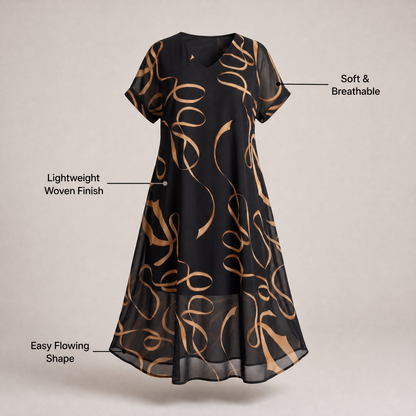 GRACEFUL SHORT SLEEVE DRESS
