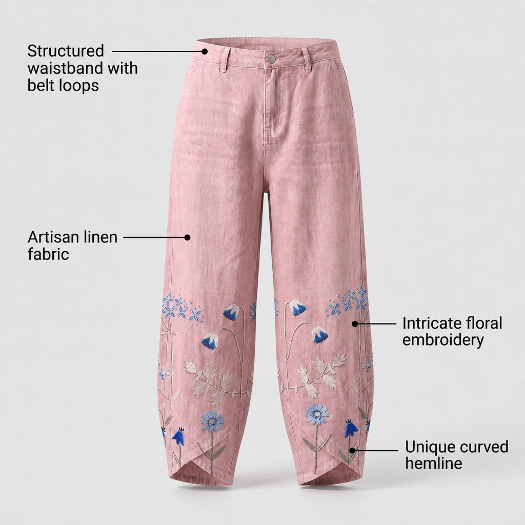 NORABELLE ARTISAN LINEN PANTS