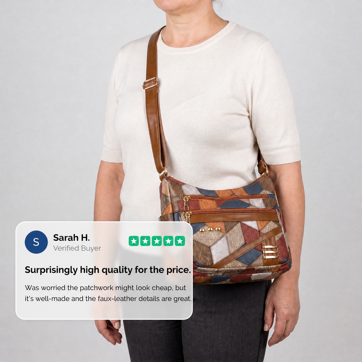 SOLARA PATCHWORK SHOULDER BAG