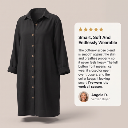 HOLLINMERE BUTTON-FRONT SHIRT DRESS