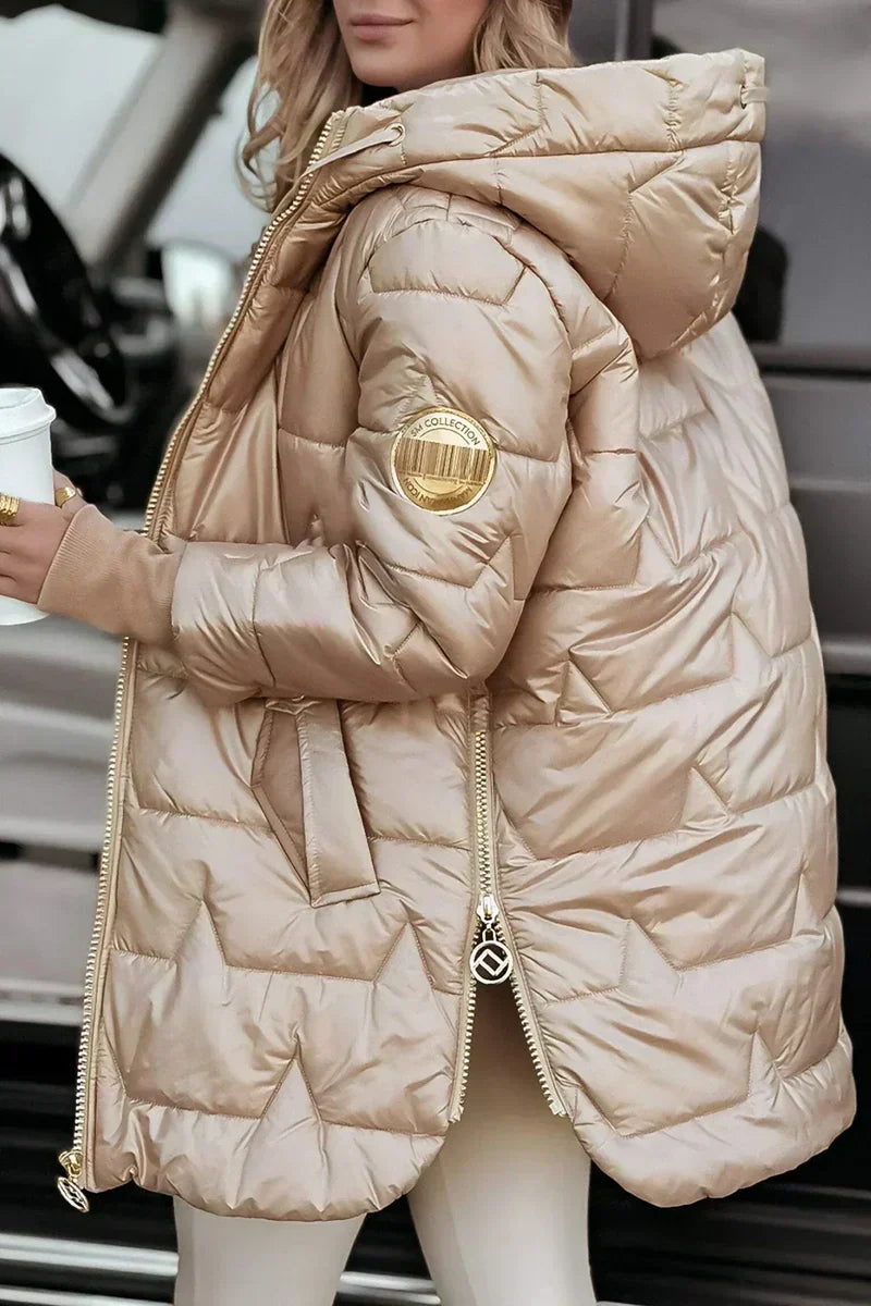 LUXURY WARM HOODED COAT