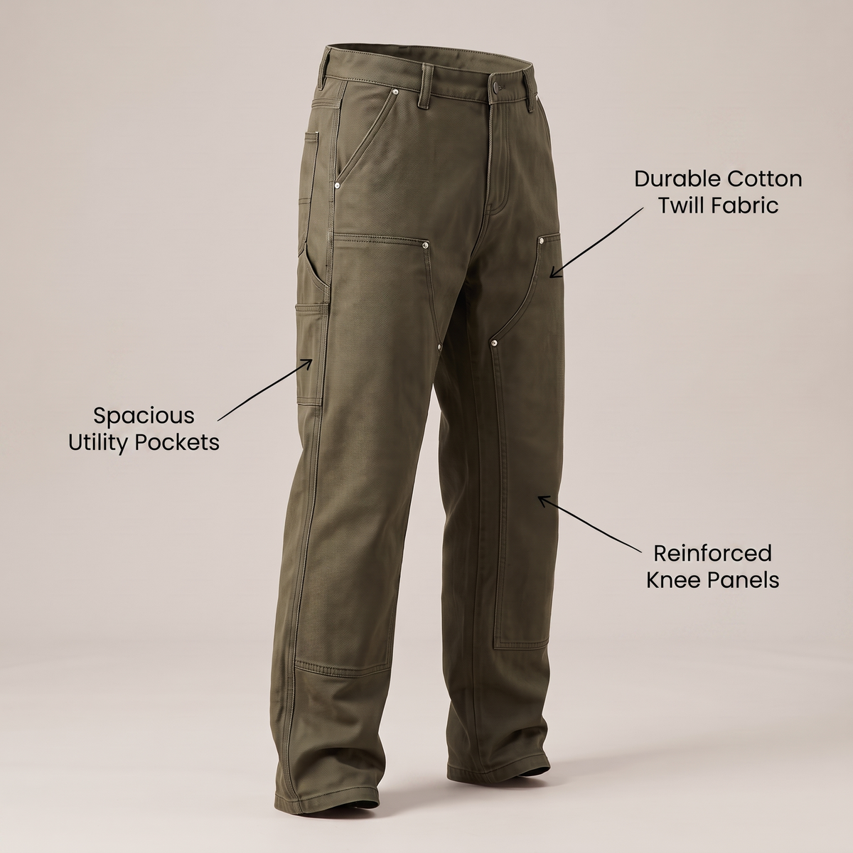 RUGGED WORKWEAR STRAIGHT-LEG UTILITY PANTS