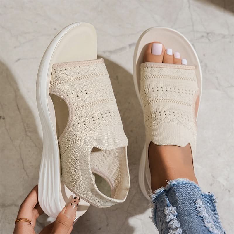 MARLENA BREATHABLE KNIT PLATFORM SANDALS